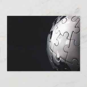 Carte Postale Chrome globe avec arrière - plan noir