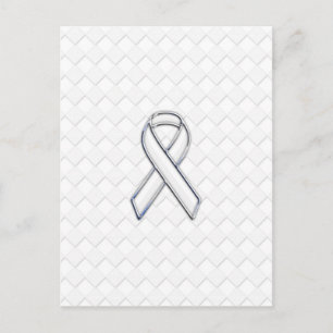 Carte Postale Chrome White Ribbon Sensibilisation sur Checkers I