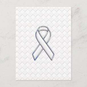Carte Postale Chrome White Ribbon Sensibilisation sur les Checke