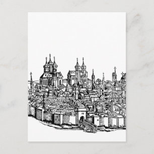 Carte Postale Chronique illustrée médiévale d'Erfurt de l'art de