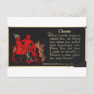 Carte Postale Chums World War I Lusitania Devil Caricature