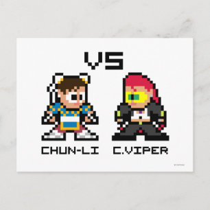 Carte Postale Chun-Li VS C.Viper 8 bits