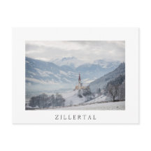Church dans le Zillertal en hiver blanc text postc