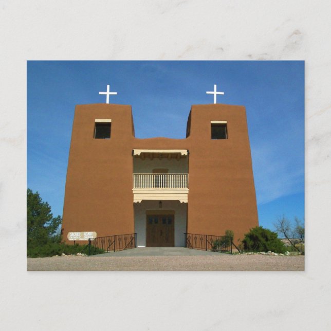 Carte Postale Church Père Noël Fe, Nouveau-Mexique (Devant)