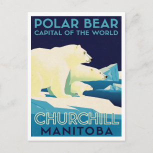 Carte Postale Churchill Manitoba, capitale mondiale de l'ours po