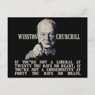 Carte Postale Churchill sur conservateurs et libéraux