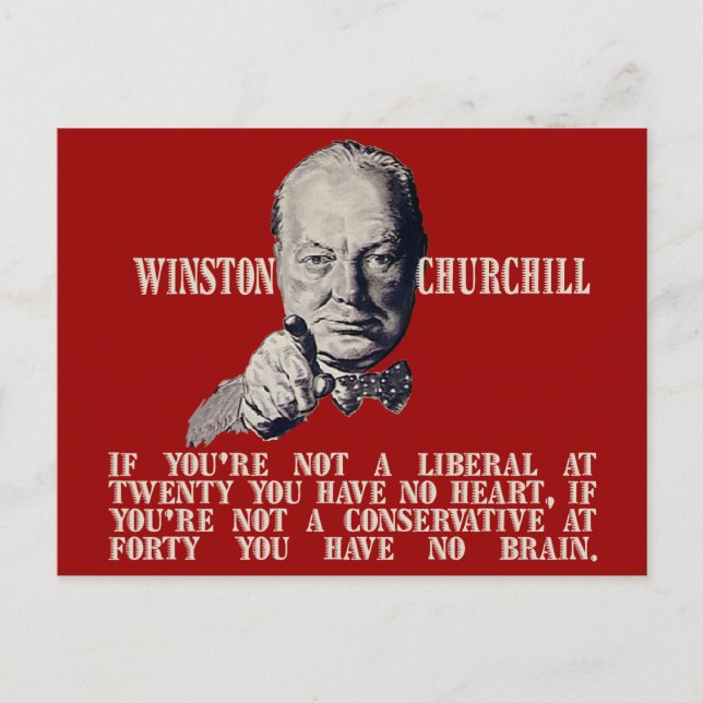 Carte Postale Churchill sur les conservateurs et les libéraux (Devant)