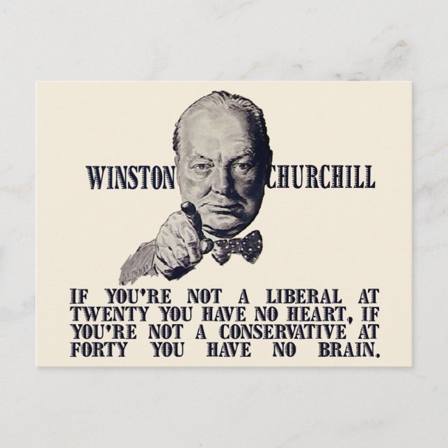 Carte Postale Churchill sur les conservateurs et les libéraux (Devant)