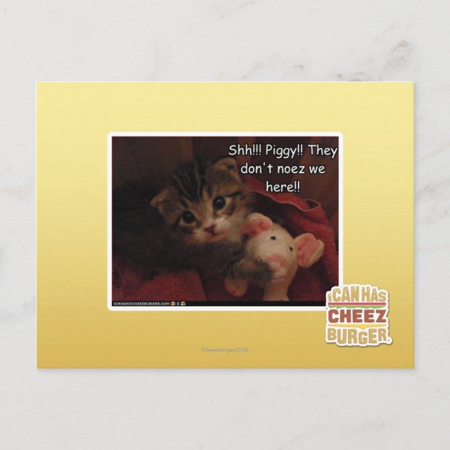 Carte Postale Chut ! ! ! Piggy ! ! (Devant)