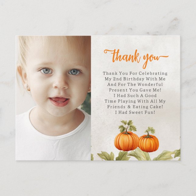 Carte Postale Chute Burnt Orange Citrouille Patch Anniversaire M (Devant)