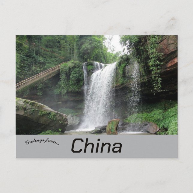 Carte Postale Chute d'eau de Shunan Chine du Sichuan (Devant)