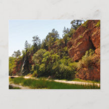 Chute d'eau et sentier, sources chaudes, Dakota du
