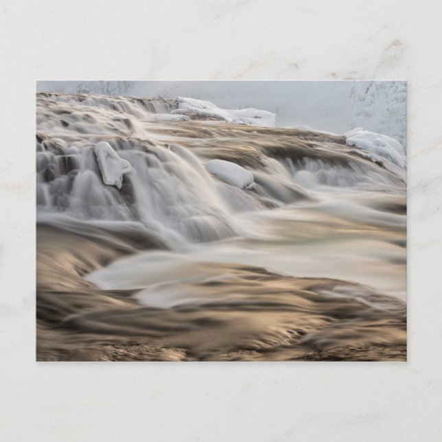 Carte Postale Chute d'eau Godafoss, hiver, Islande (Devant)