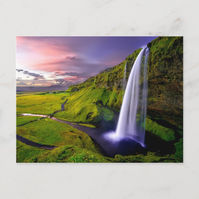 Carte Postale Chute d'eau Islande (Devant)