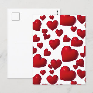 Carte Postale Chute des Coeurs rouges Valentine