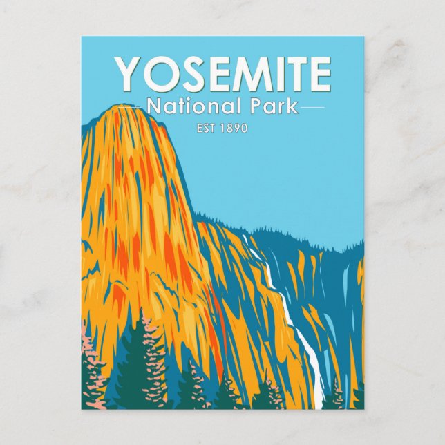 Carte Postale Chute du Sentinel du Parc national de Yosemite Cal (Devant)