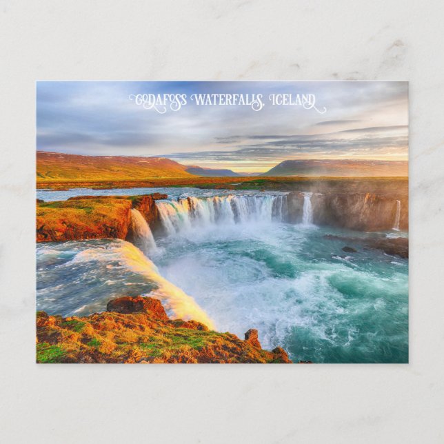 Carte Postale Chutes de Godafoss, Islande (Devant)