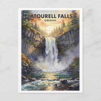 Carte Postale Chutes de Latourell Oregon Voyage Rétro