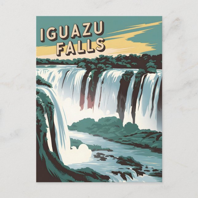 Carte Postale Chutes d'Iguazu Vintage (Devant)
