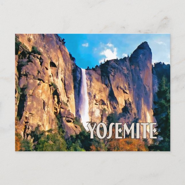 Carte Postale Chutes du Voile nuptiale Parc national Yosemite (Devant)