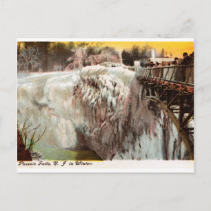 Carte Postale Chutes Passaic en hiver, Paterson, NJ Vintage