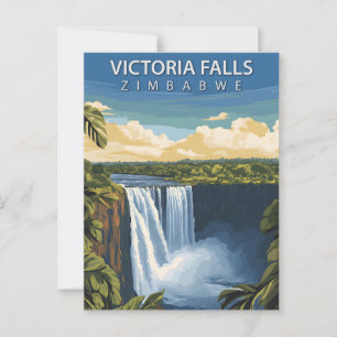 Carte Postale Chutes Victoria vintage Zimbabwe Cascade africaine