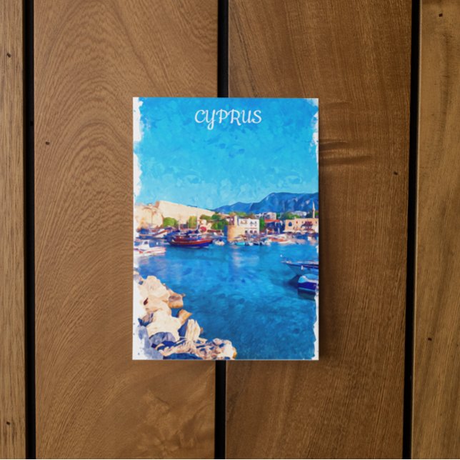 Carte Postale Chypre Paysage côtier Voyage (cyprus watercolor coastal scenery postcard)
