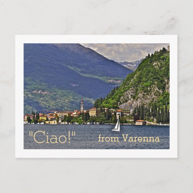 carte postale, "CIAO !" DE VARENNA/ITALIAN LAKE DI (Devant)