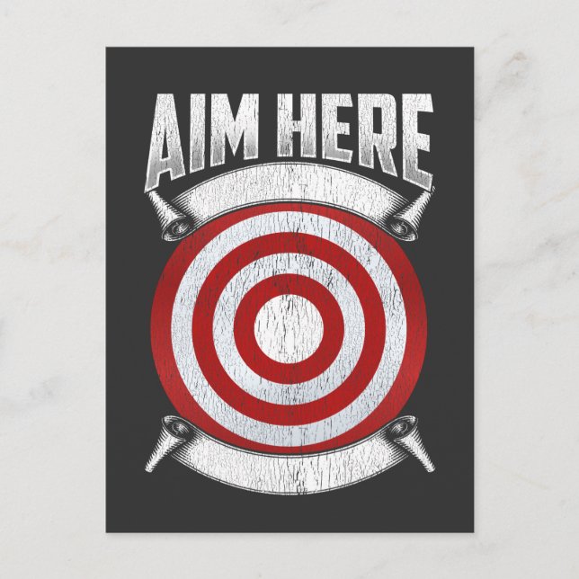 Carte Postale Cible de Joueurs de fléchettes Aim Bullseye Ax Jet (Devant)
