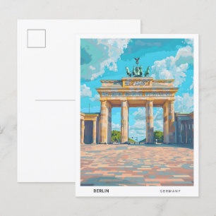 Carte Postale Ciel bleu à Berlin Allemagne Vintage voyage
