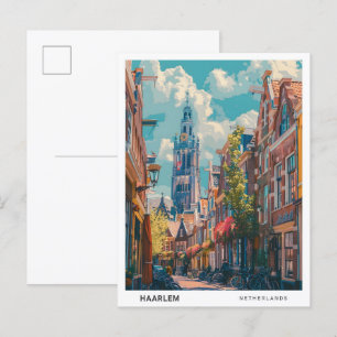 Carte Postale Ciel bleu à Haarlem Pays-Bas Vintage voyage