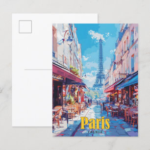 Carte Postale Ciel bleu à Paris France Vintage voyage