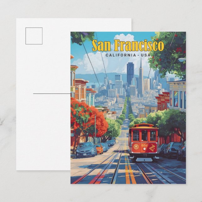 Carte Postale Ciel bleu à San Francisco Californie USA (Devant / Derrière)