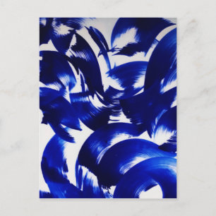 Carte Postale Ciel Bleu Abstrait Brush Strokes Peinture Art