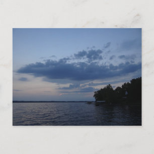 Carte Postale Ciel bleu coucher de soleil sur le lac Cayuga NY