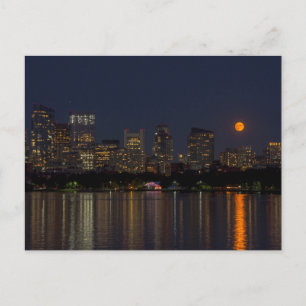 Carte Postale Ciel de Boston et pleine lune de septembre