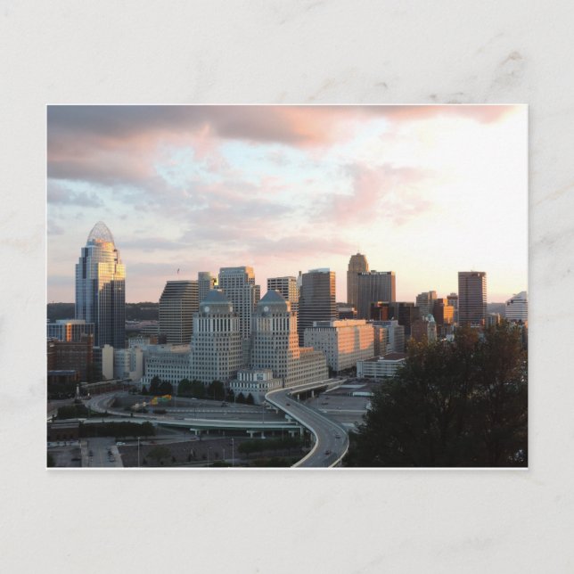 Carte Postale Ciel de Cincinnati au coucher du soleil (Devant)