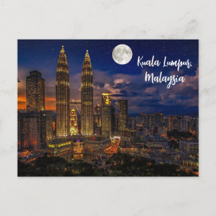 Carte Postale Ciel de Kuala Lumpur la nuit