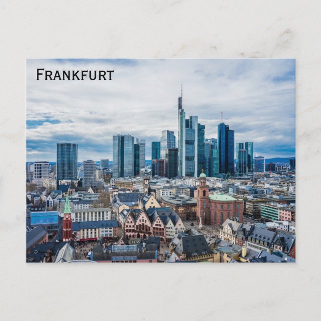 Carte Postale Ciel de la ville de Francfort Allemagne Photo de v (Devant)