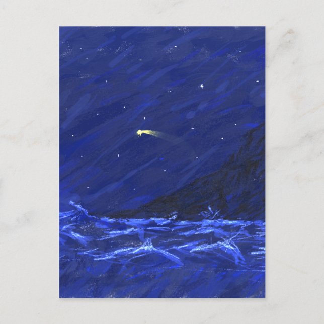 Carte Postale Ciel de nuit Ocean Cliff Tirage Star Canvas (Devant)