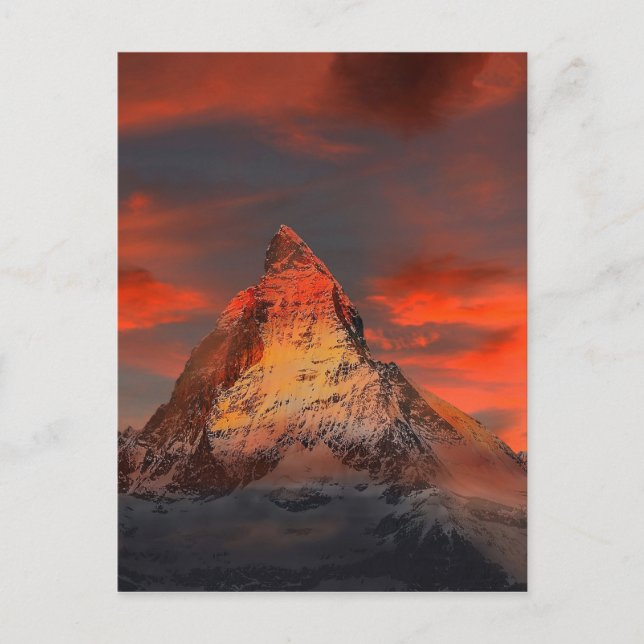 Carte Postale Ciel de rouge de la Suisse Matterhorn Zermatt de (Devant)