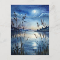 Ciel étoilé nocturne Lac éclairé par la lune Paisi