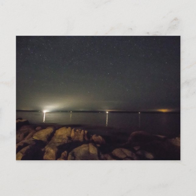 Carte Postale Ciel nocturne sur la baie de Gouldsboro, Maine (Devant)