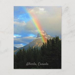 Carte Postale Ciel orageux et arc-en-ciel sur Snowy Mountain Can