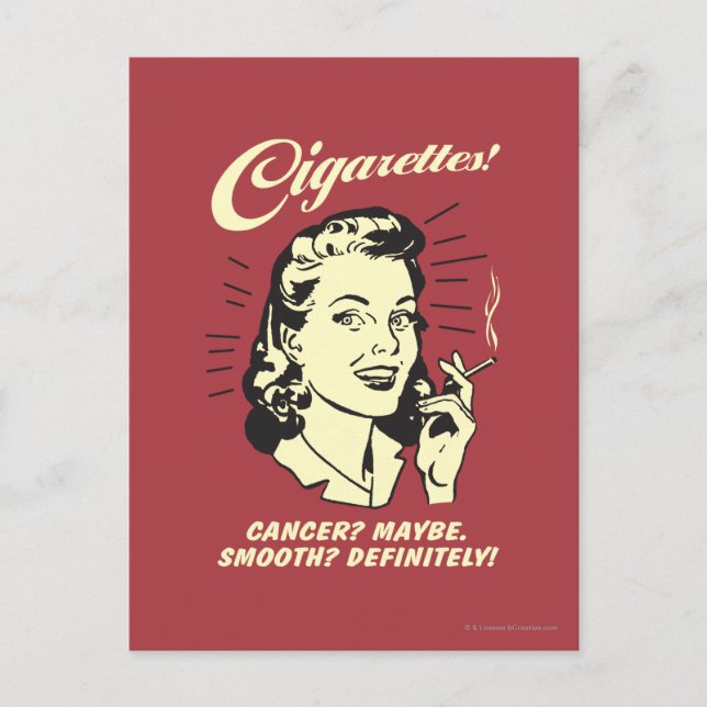 Carte Postale Cigarettes : Le Cancer Peut-Être Def Doux. (Devant)