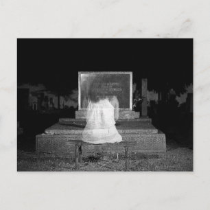Carte Postale Cimetière fantôme Horreur noire Halloween