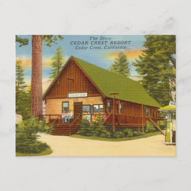 Carte Postale Cimier de cèdre vintage, Californie (Devant)