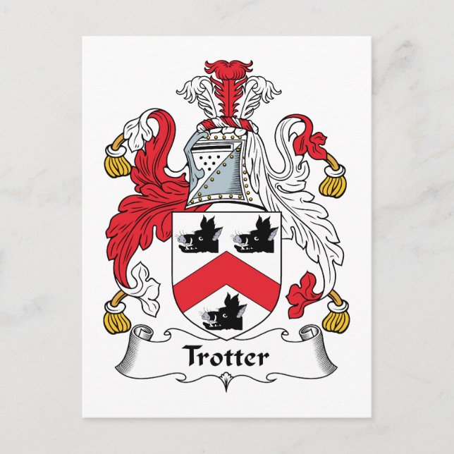 Carte Postale Cimier de famille Trotter (Devant)