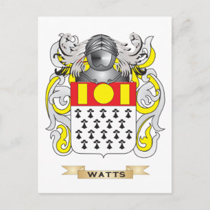 Carte Postale Cimier de famille Watts (armoiries)
