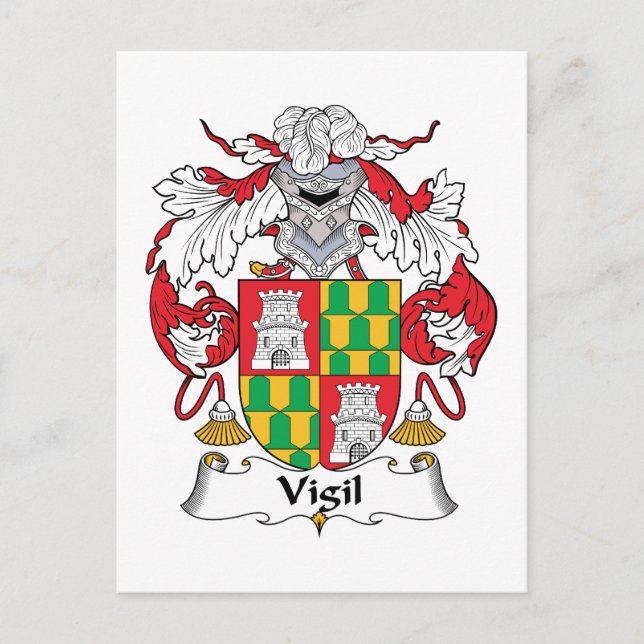 Carte Postale Cimier de la famille Vigil (Devant)